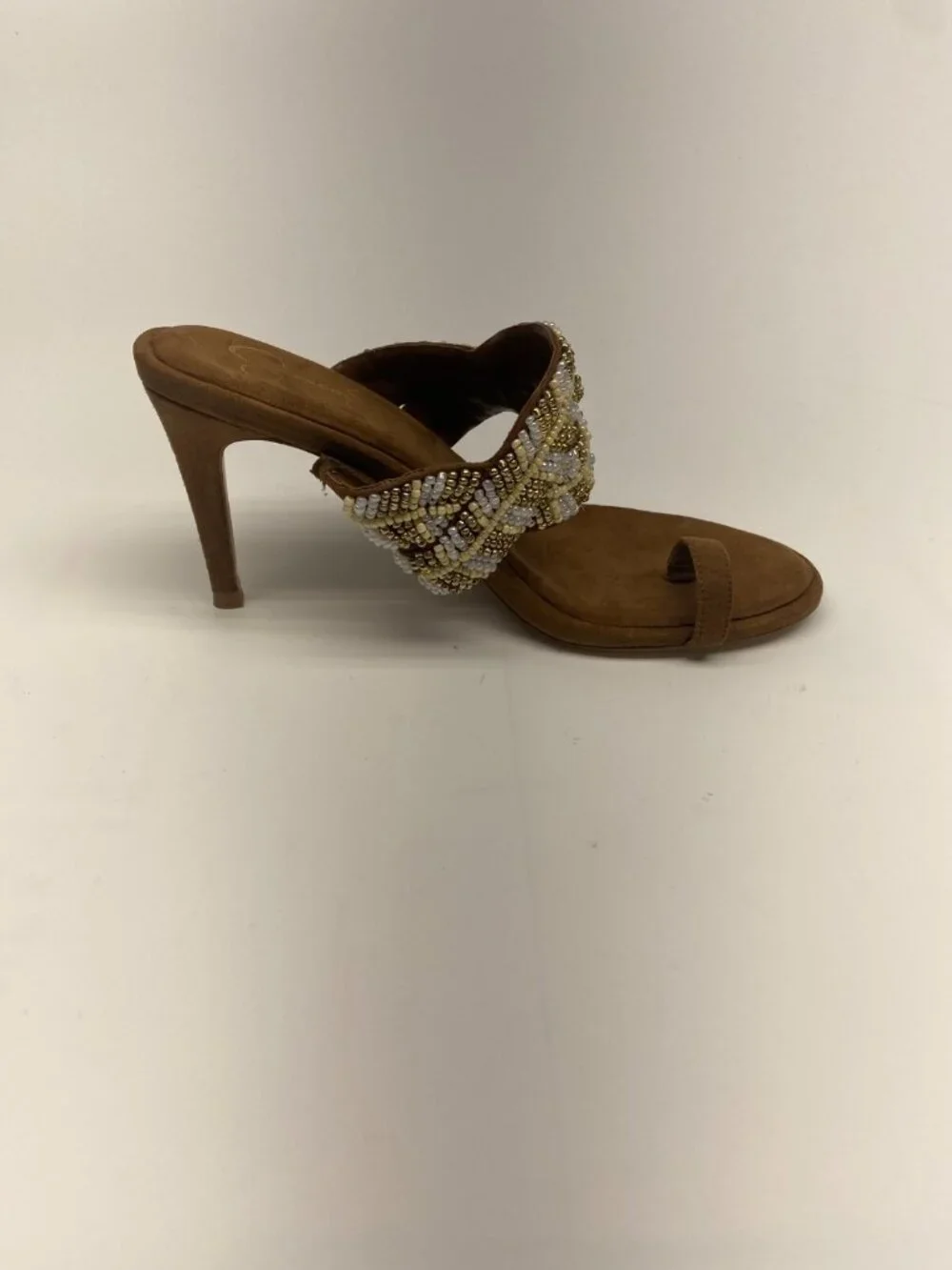 Jessica Simpson Womens Rixei Beaded Faux Suede Heels Sz 7.5